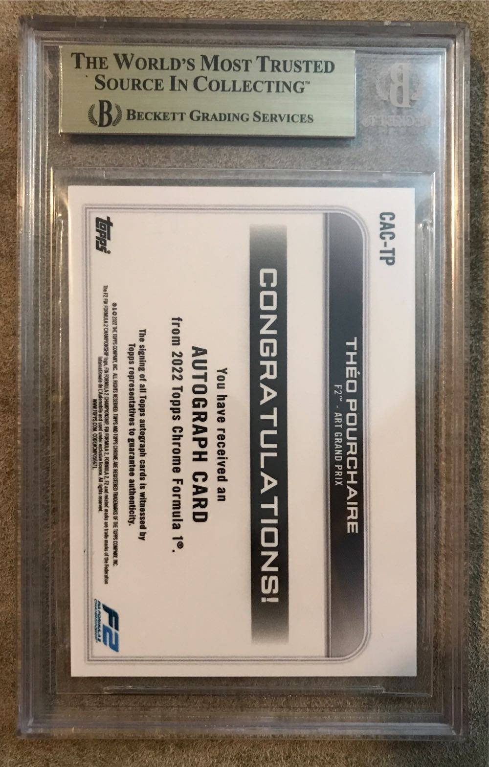 Theo Pourchaire 2022 Topps Chrome Formula1 - Topps Chrome (Racing) action figure collectible - Main Image 2