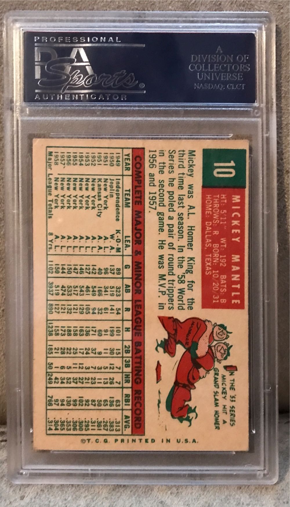 Mickey Mantle 1959 Topps - Topps (Baseball) action figure collectible - Main Image 2