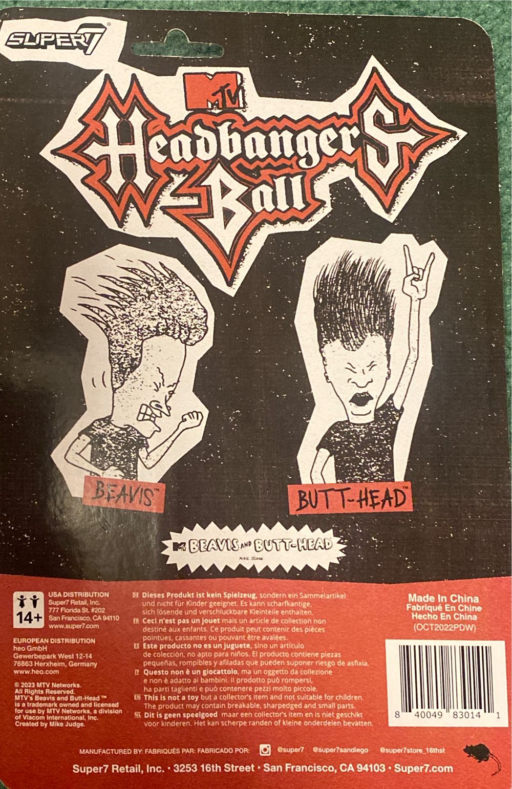 Beavis - Super 7 action figure collectible [Barcode 840049830141] - Main Image 2