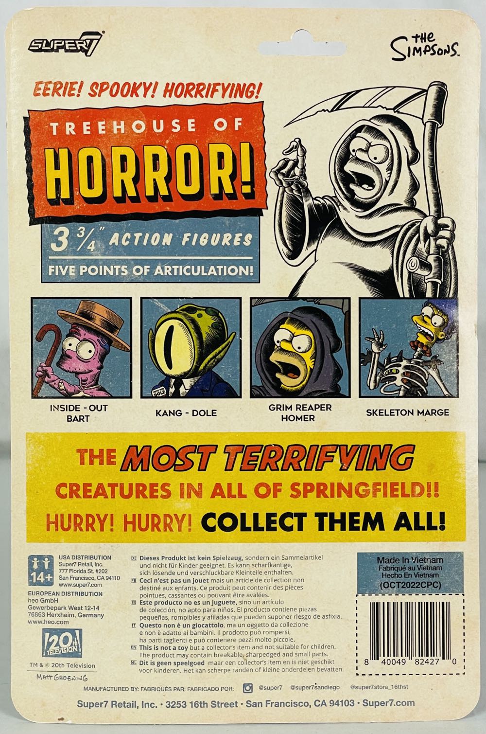 Simpsons Treehouse Of Horror Kang - Super 7 (ReAction) (The Simpsons: Treehouse of Horror) action figure collectible [Barcode 840049824270] - Main Image 3