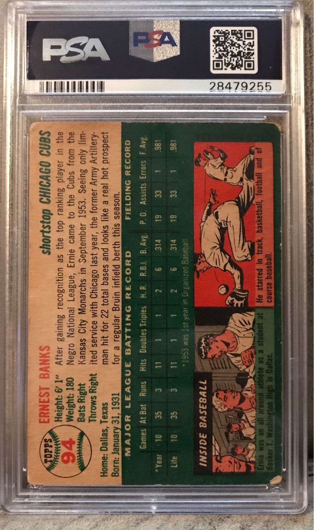 Ernie Banks 1954 Topps - Topps (Baseball) action figure collectible - Main Image 2