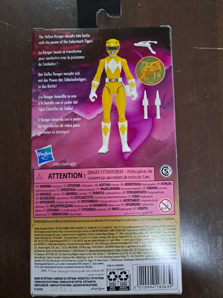 Power Rangers- Yellow Ranger VHS - Hasbro (Mighty Morphin Power Rangers) action figure collectible [Barcode 5010994183639] - Main Image 2