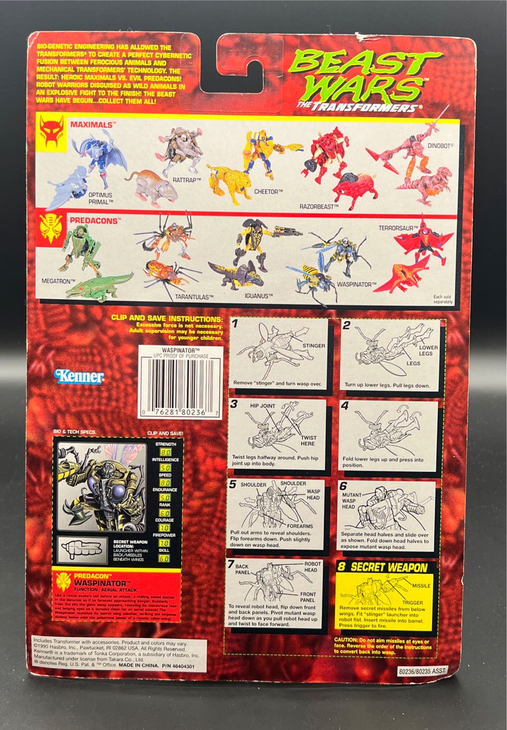 Waspinator (Rock Bubble) - Kenner (Transformers Beast Wars) action figure collectible [Barcode 076281802367] - Main Image 2