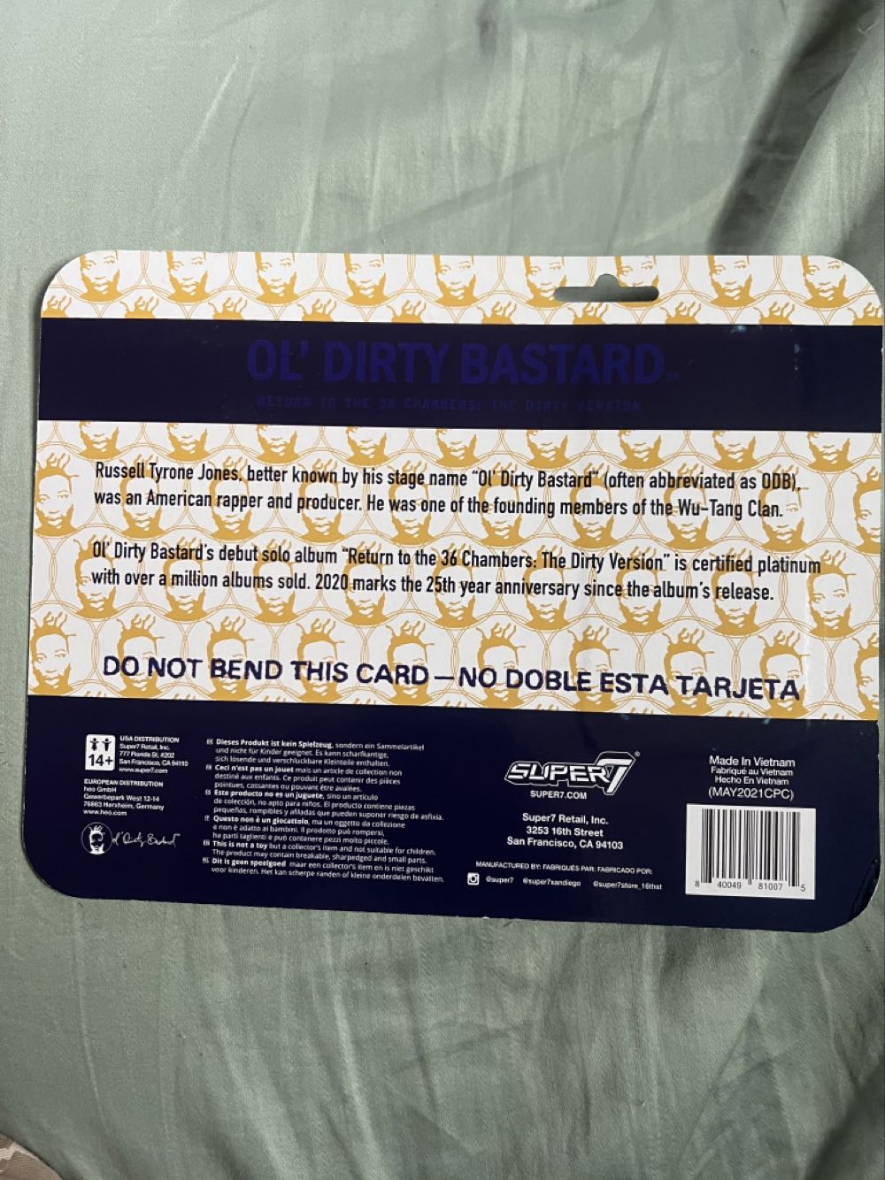 Ol Dirty Bastard - Reaction Figures (Music Action Figure) action figure collectible [Barcode 840049810075] - Main Image 2