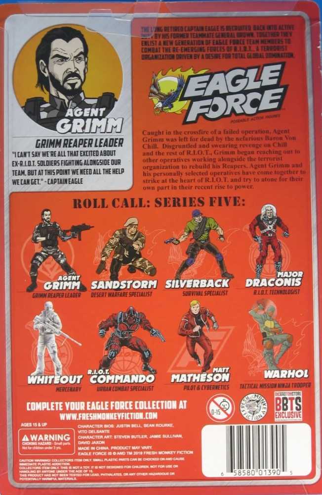 Agent Grimm - Grimm Reaper Leader - Fresh Monkey Fiction (Eagle Force) action figure collectible [Barcode 658580013905] - Main Image 2