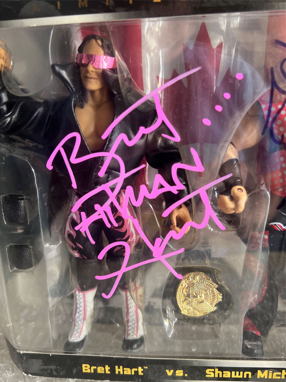 Bret Hart vs. Shawn Michaels - Classic Superstars - Jakks Pacific - AUTOGRAPHED - Jakks Pacific WWE (WWE) action figure collectible [Barcode 039897915791] - Main Image 2
