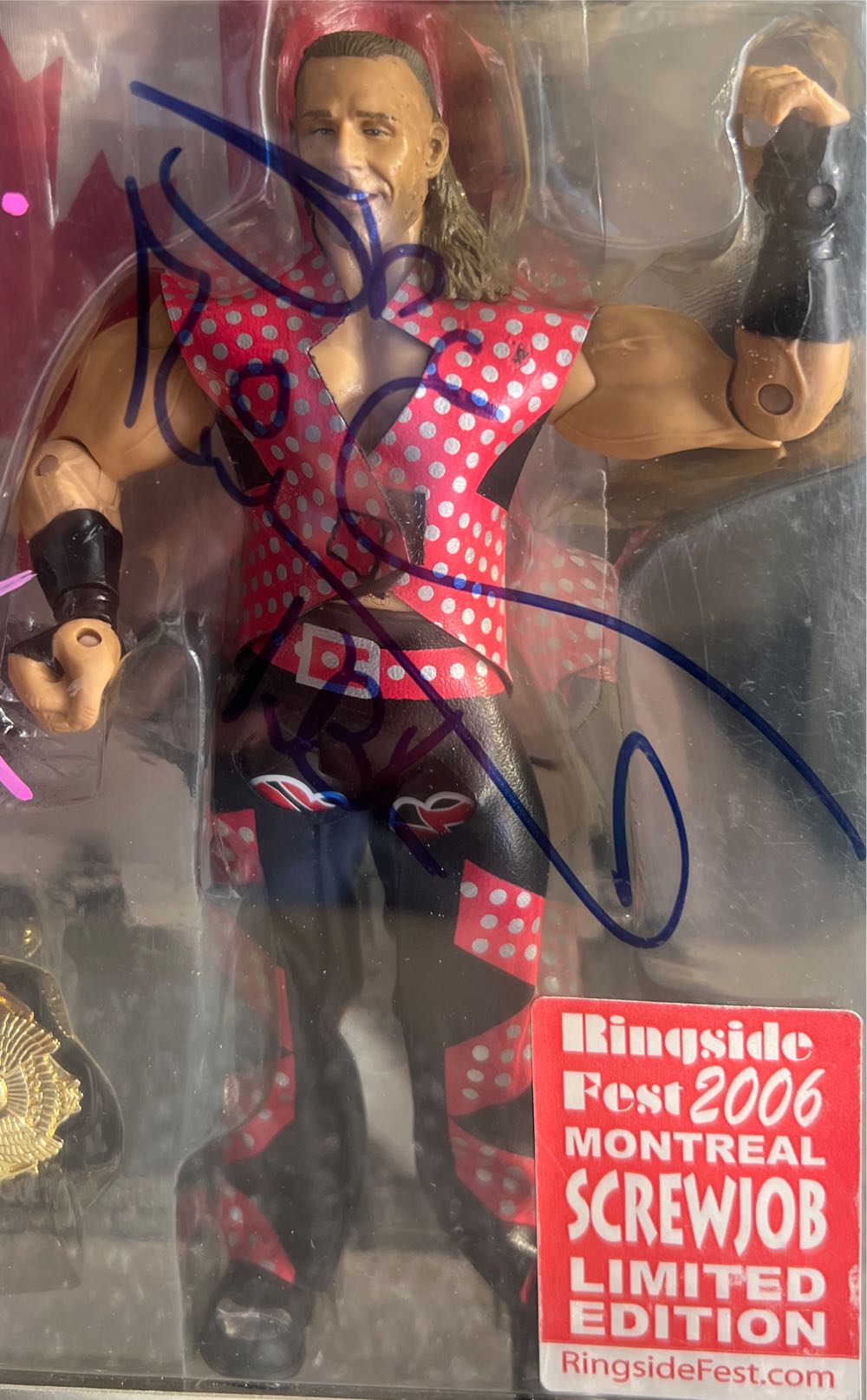 Bret Hart vs. Shawn Michaels - Classic Superstars - Jakks Pacific - AUTOGRAPHED - Jakks Pacific WWE (WWE) action figure collectible [Barcode 039897915791] - Main Image 3