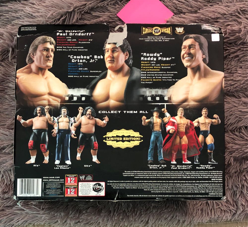 Mr.Wonderful Paul Orndorff, Cowboy Bob Orton Jr. and Rowdy Roddy Piper - Limited Edition - Jakks Pacific (Classic Super Stars) action figure collectible [Barcode 039897915630] - Main Image 2