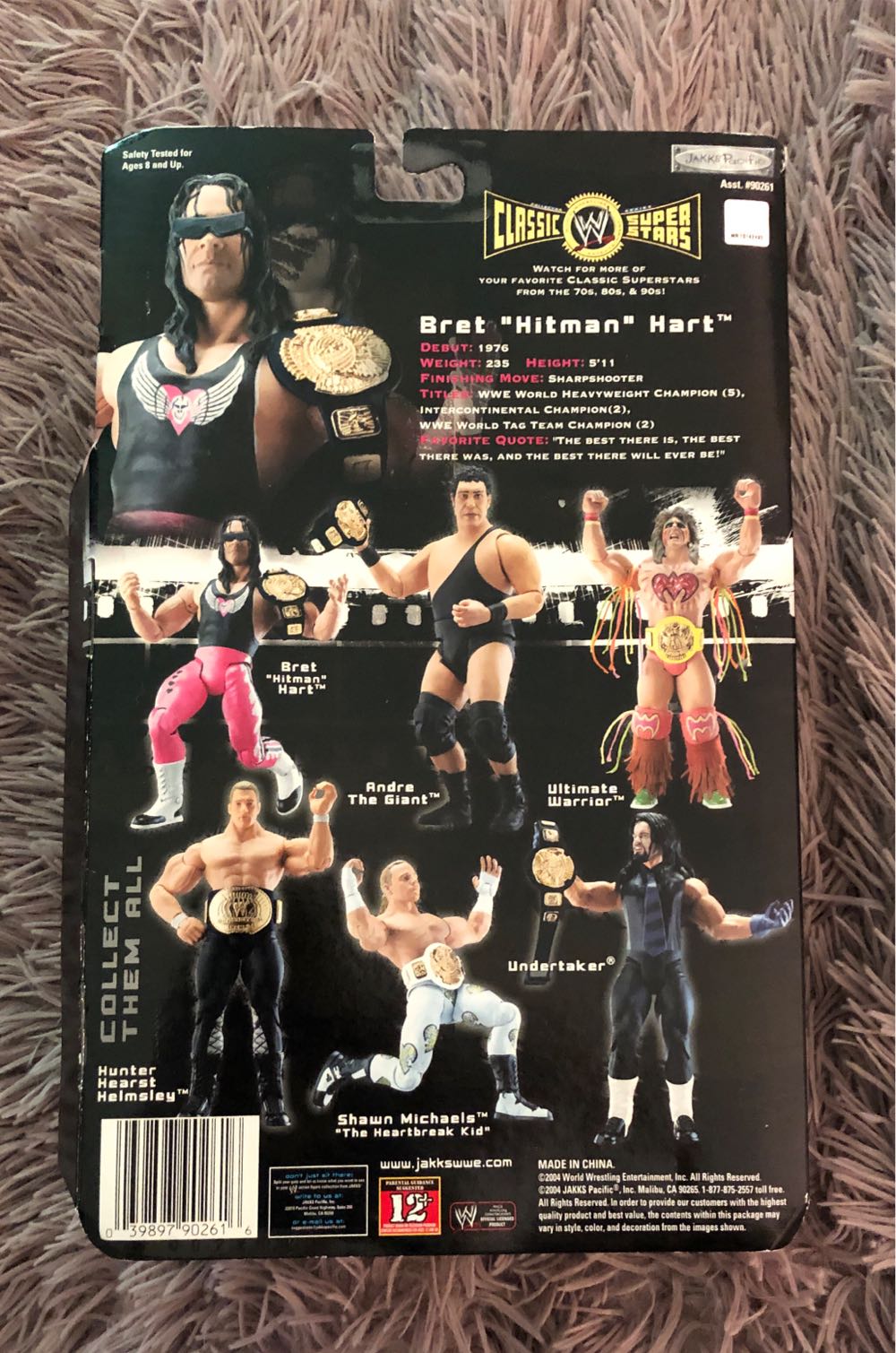 WWE Bret Hitman Hart - Jakks Pacific (Classic Super Stars) action figure collectible [Barcode 039897902616] - Main Image 2