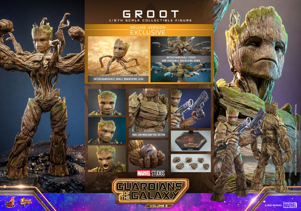 Hot Toys MMS 707 Guardians Of The Galaxy Vol. 3 Groot (Deluxe) - Hot Toys (Groot) action figure collectible - Main Image 3
