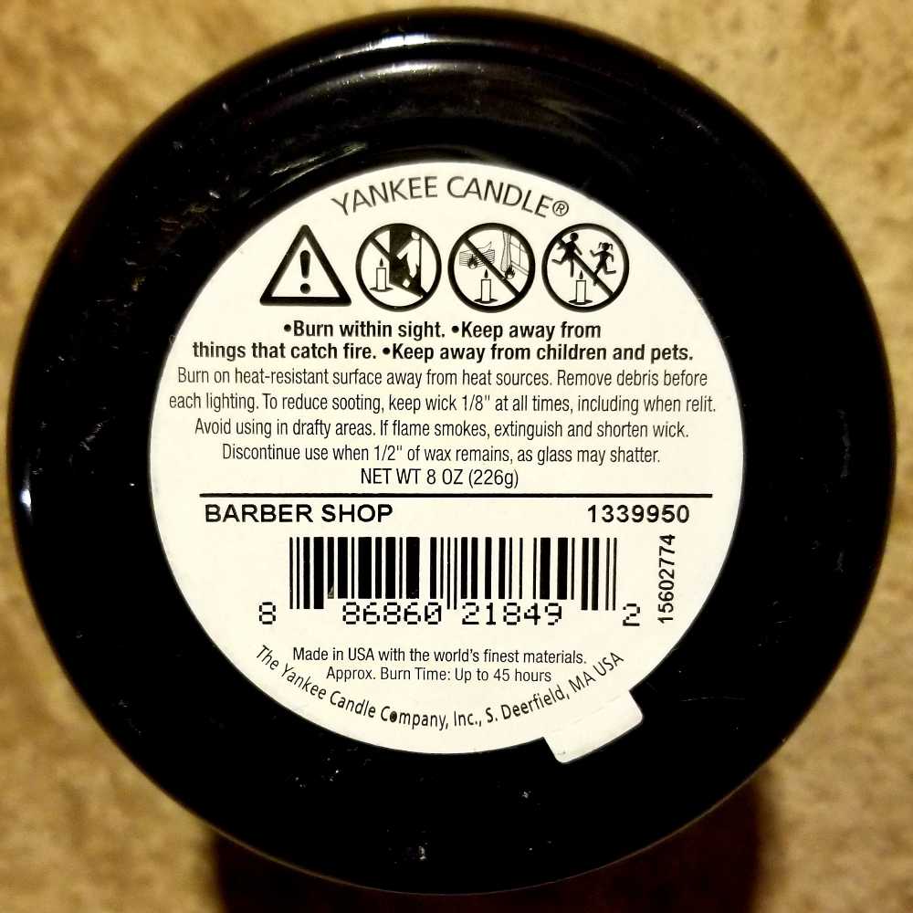 CANDLE: Man Candles Yankee Barber Shop 2015 - Yankee Candle (Man Candles) action figure collectible [Barcode 886860218492] - Main Image 2