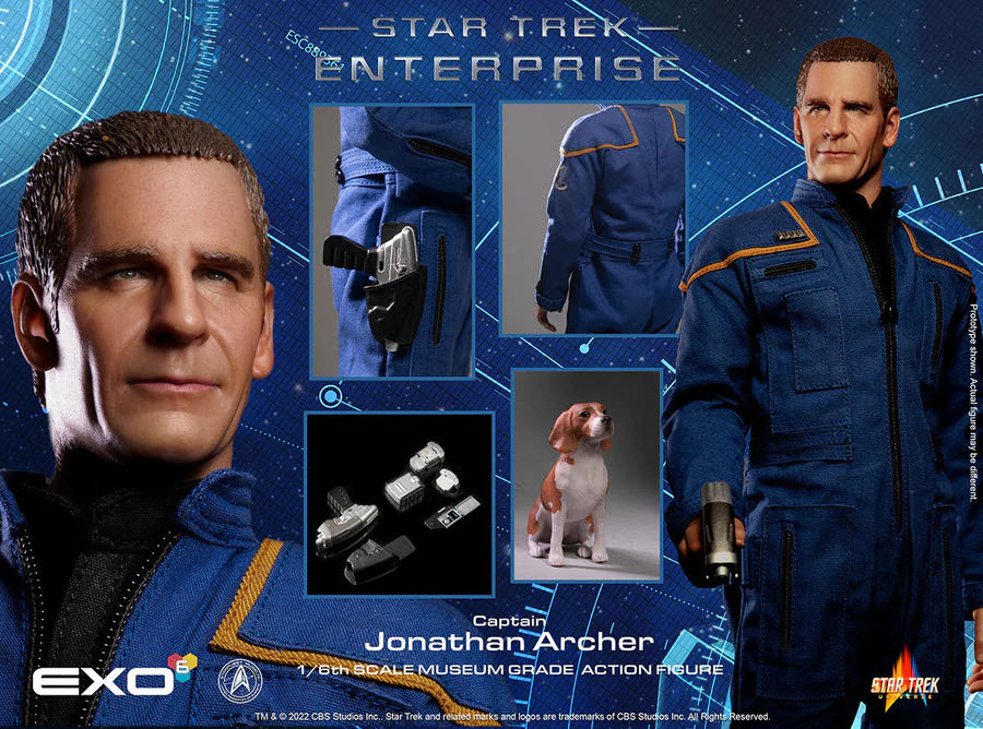 ST:ENT - 12”: CAPTAIN JONATHAN ARCHER & PORTHOS - EXO-6 (Star Trek Universe) action figure collectible [Barcode 656382719322] - Main Image 4