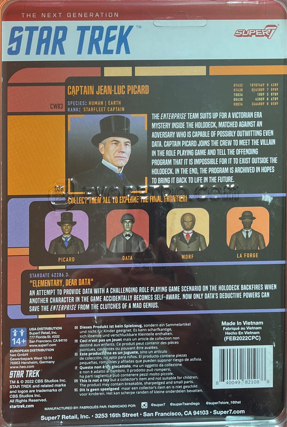 Captain Jean-Luc Picard (Victorian) - Super7 (Star Trek: The Next Generation) action figure collectible [Barcode 840049821088] - Main Image 2