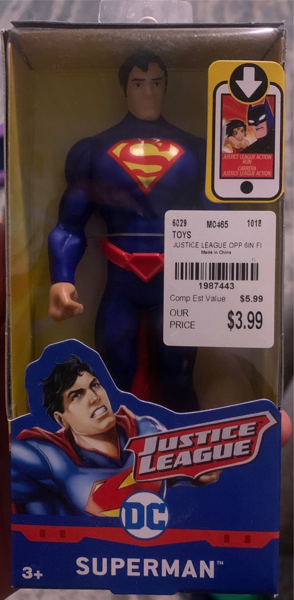 Mattel Dc Comics Justice League Action Superman Classic Figure 6” - Mattel DC (Justice League) action figure collectible [Barcode 887961490435] - Main Image 2