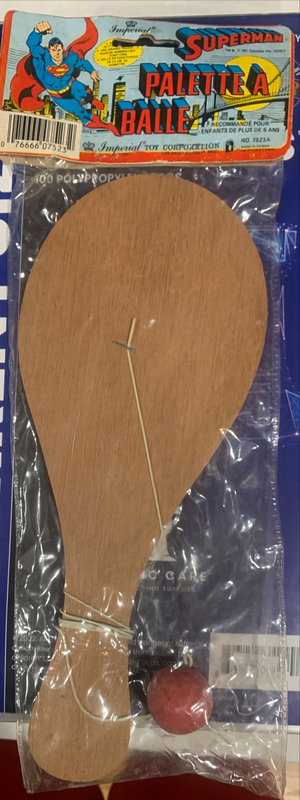 Superman Paddle Ball Imperial Toys Sealed - Imperial Toy action figure collectible [Barcode 076666075232] - Main Image 3