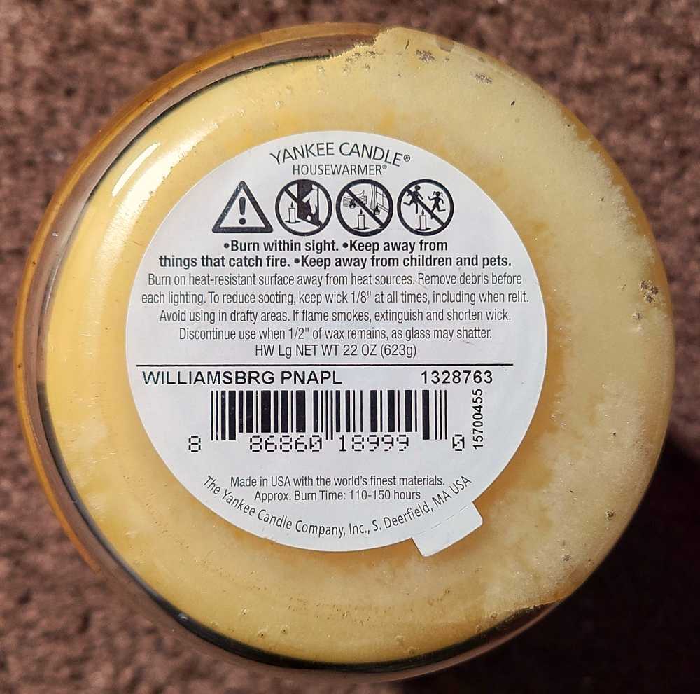 CANDLE: Yankee Williamsburg Summer Pineapple Large Jar Candle 2015 - Yankee Candle (Summer Candles) action figure collectible [Barcode 886860189990] - Main Image 2