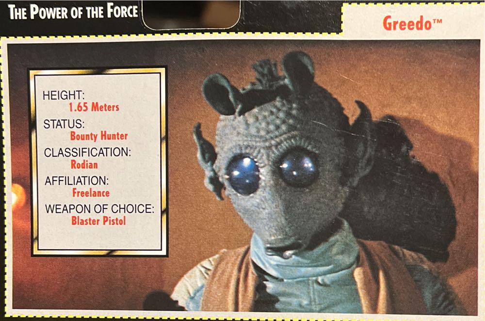 Greedo with Blaster Pistol - Hasbro (Star Wars Power Of The Force (Green Card)) action figure collectible [Barcode 076281696065] - Main Image 4