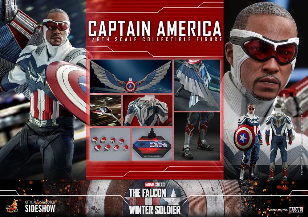 Hot Toys TMS 040 The Falcon & The Winter Soldier Captain America - Hot Toys (Captain America (Sam Wilson)) action figure collectible - Main Image 3