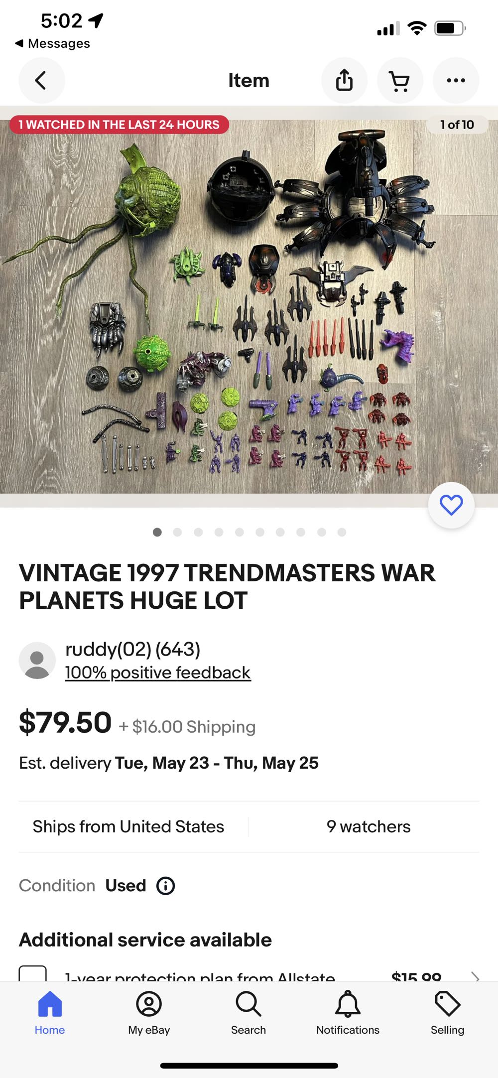 Vintage War Planets Planet Bone Replacement Part Green Piece L - Treadmasters action figure collectible - Main Image 2