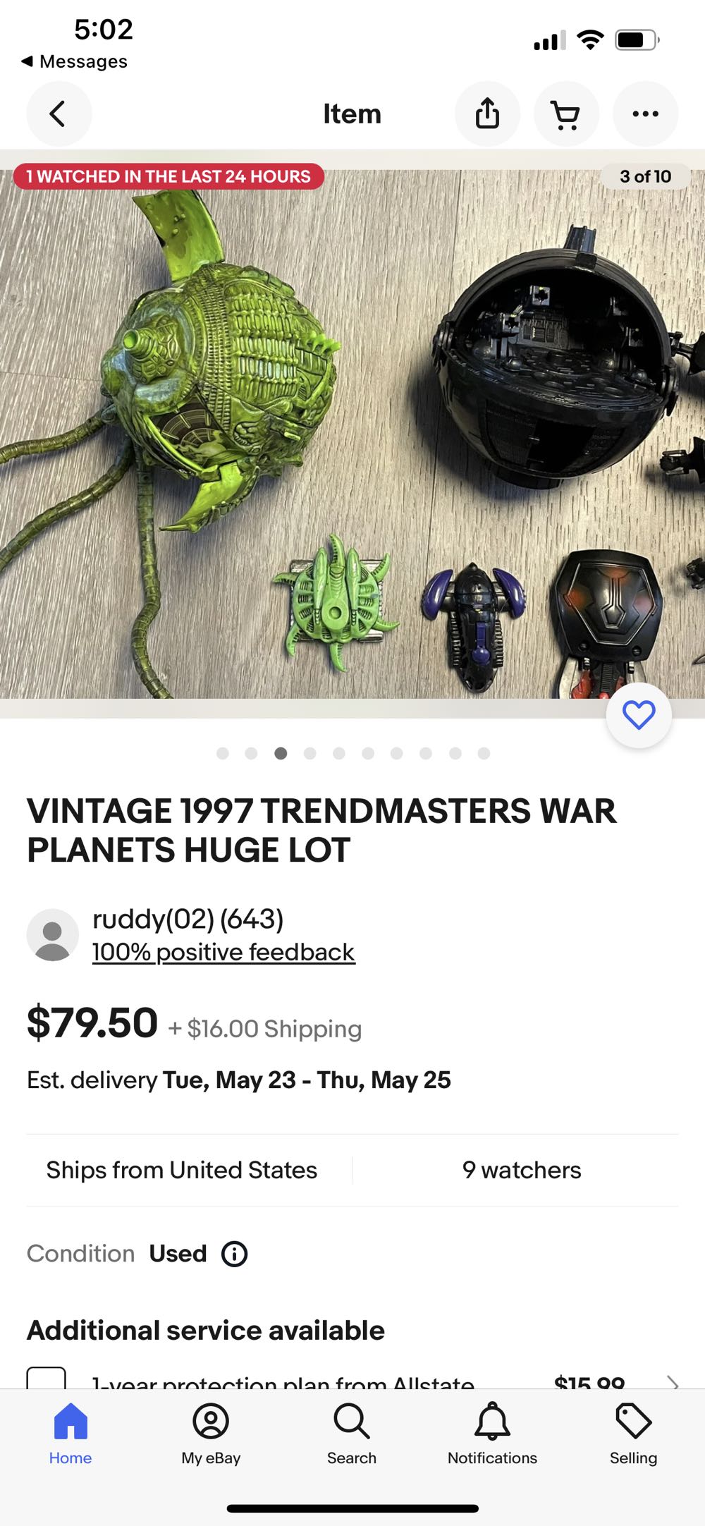 Vintage War Planets Planet Bone Replacement Part Green Piece L - Treadmasters action figure collectible - Main Image 3