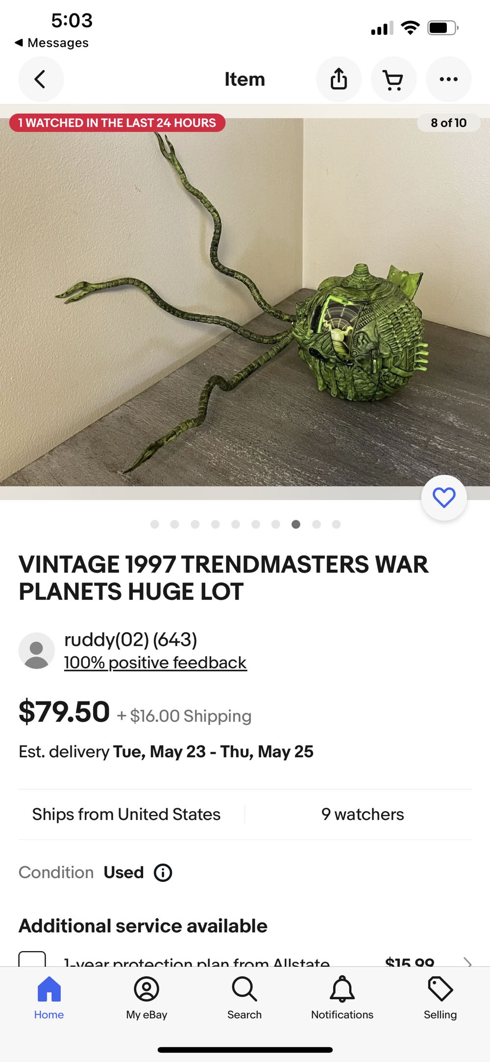 Vintage War Planets Planet Bone Replacement Part Green Piece L - Treadmasters action figure collectible - Main Image 4