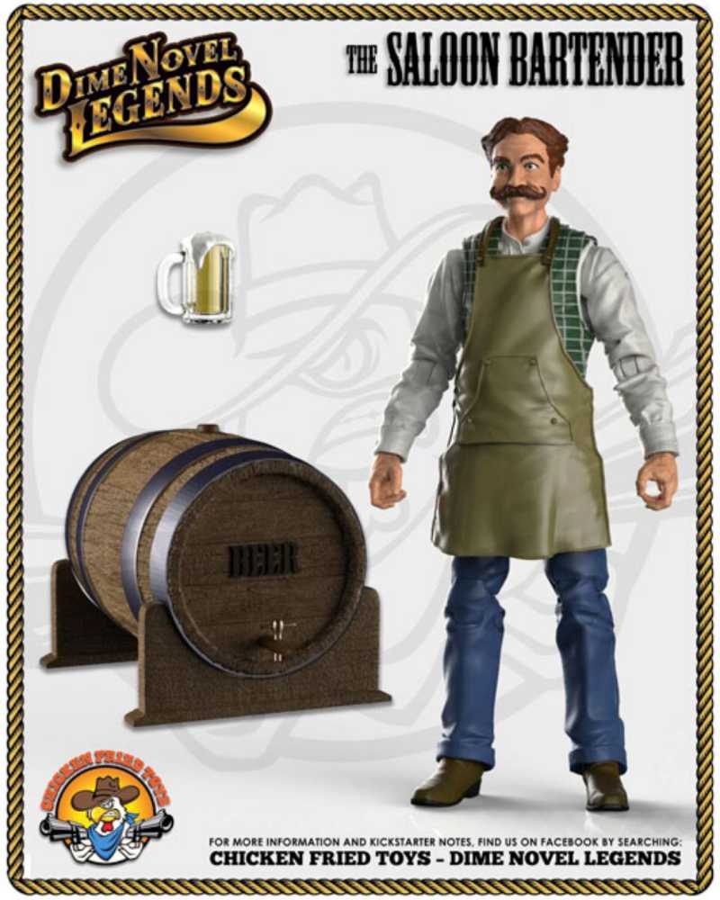 Dime Novel Legends Saloon Bartender  - Chicken Fried Toys (Dime Novel Legends) action figure collectible - Main Image 2