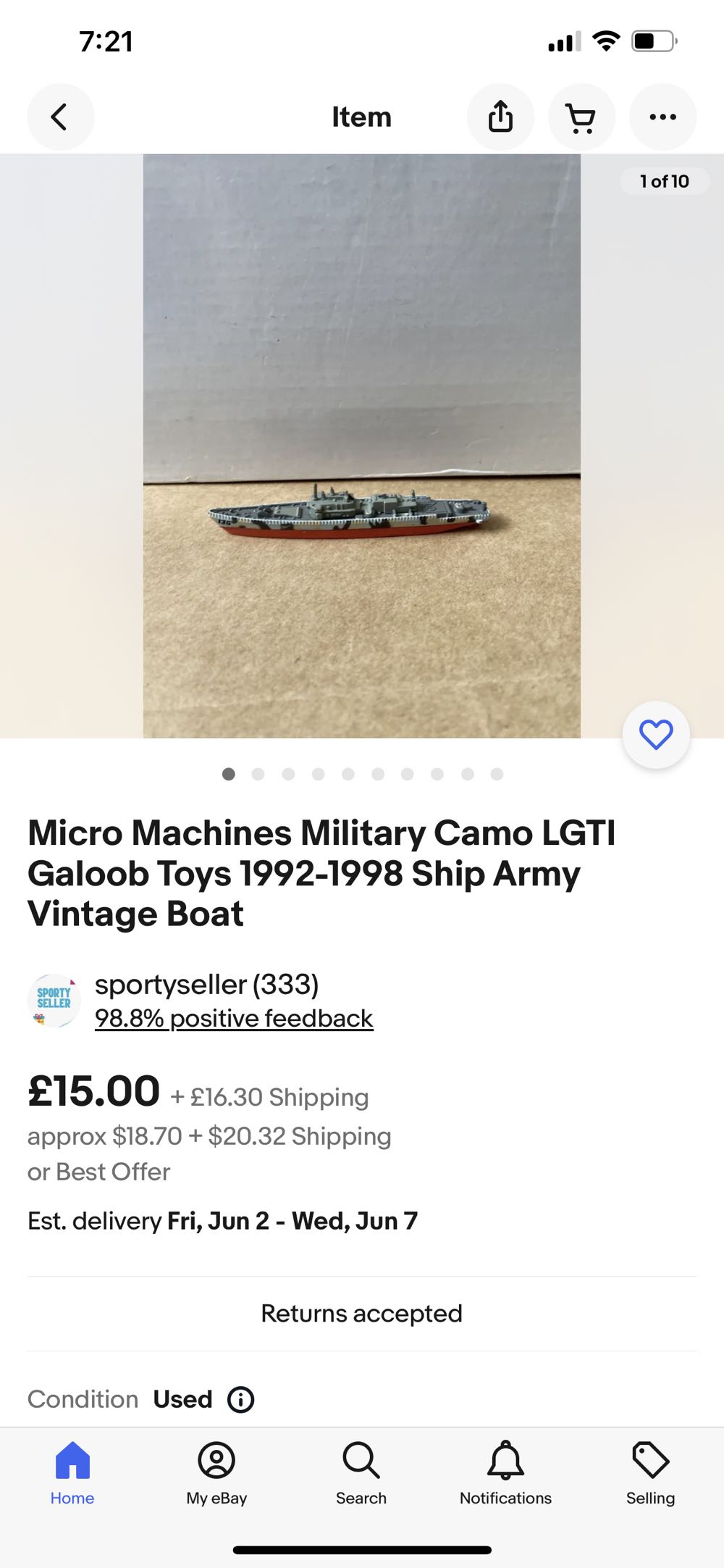 Micro Machines Military Camo LGTI Galoob Toys 1992-1998 Ship Army Vintage Boat - Galoob toys action figure collectible - Main Image 2