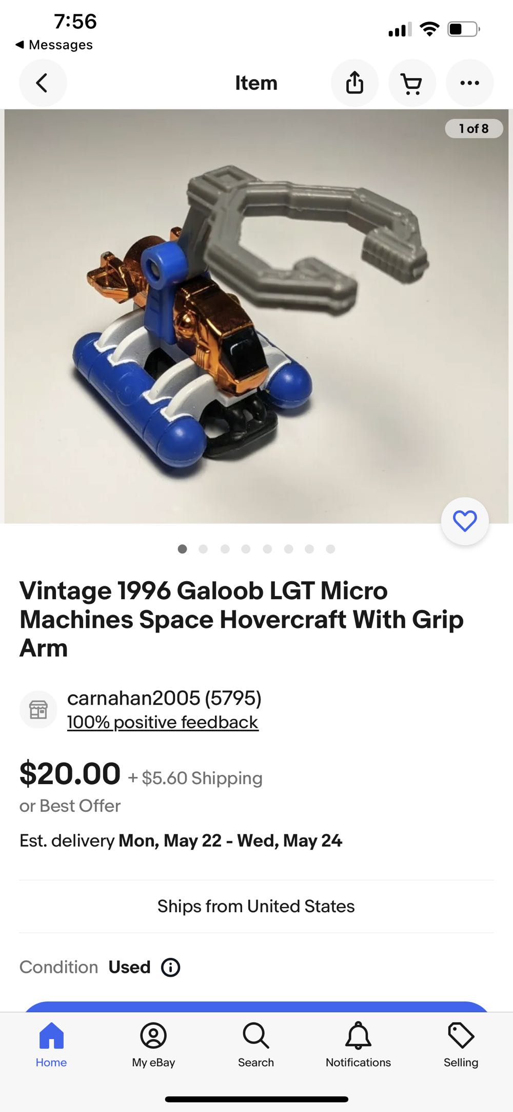 Galoob LGT Micro Machines Space Hovercraft With Grip Arm - Micro Machines action figure collectible - Main Image 2