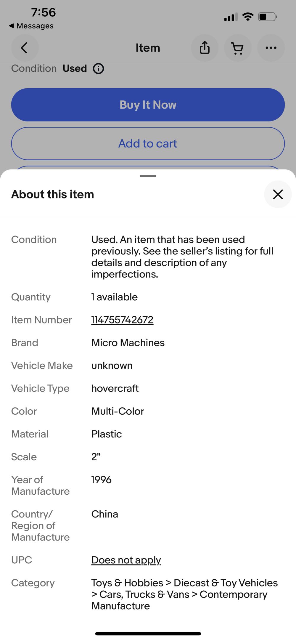 Galoob LGT Micro Machines Space Hovercraft With Grip Arm - Micro Machines action figure collectible - Main Image 3