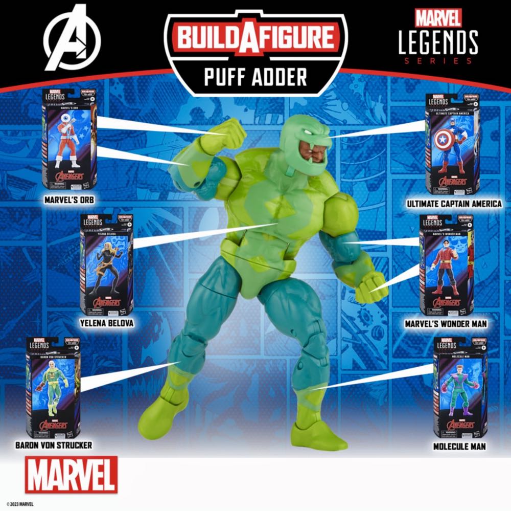 Marvel Legends Avengers Series BARON VON STRUCKER (BAF Puff Adder Series) - Hasbro (Marvel Legends) action figure collectible - Main Image 2