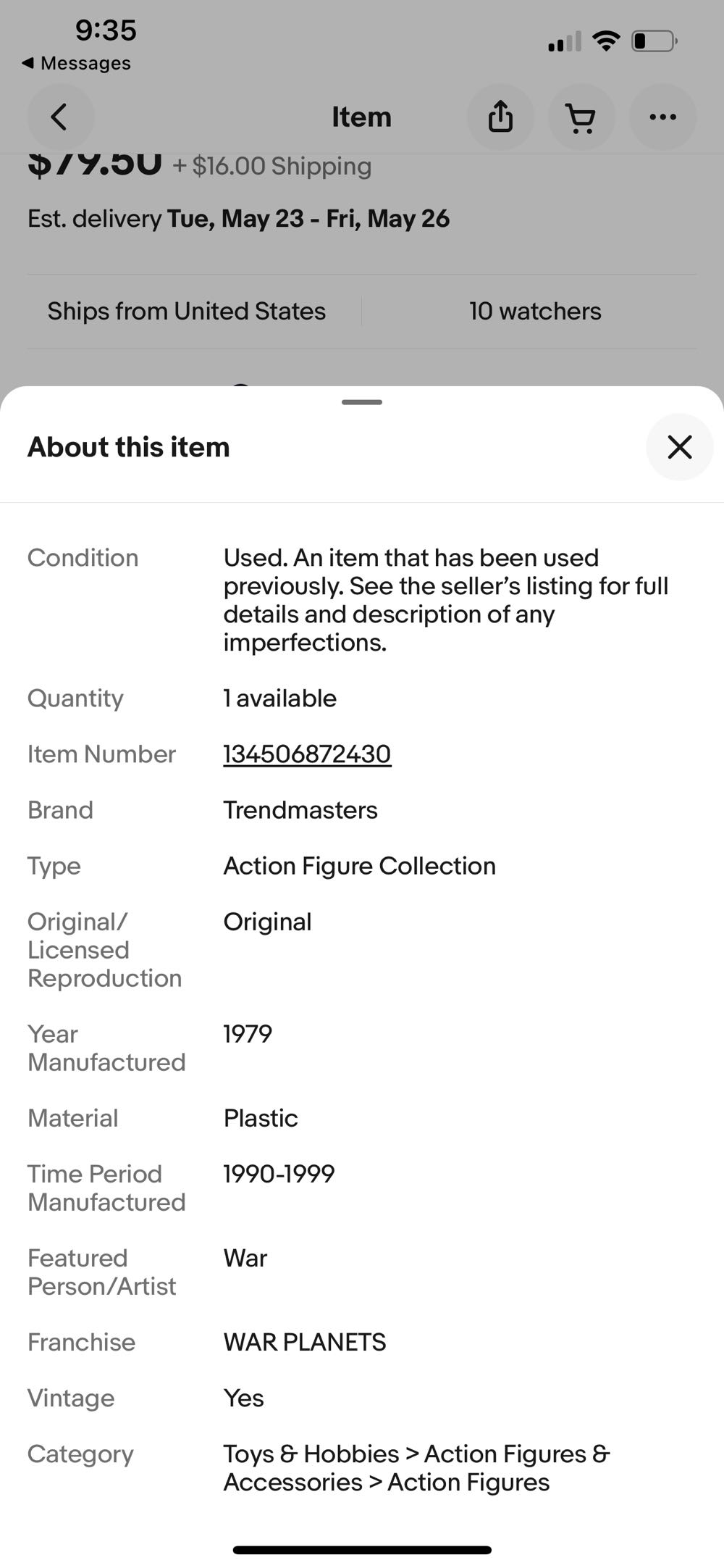 TRENDMASTERS WAR PLANETS accessories  action figure collectible - Main Image 3