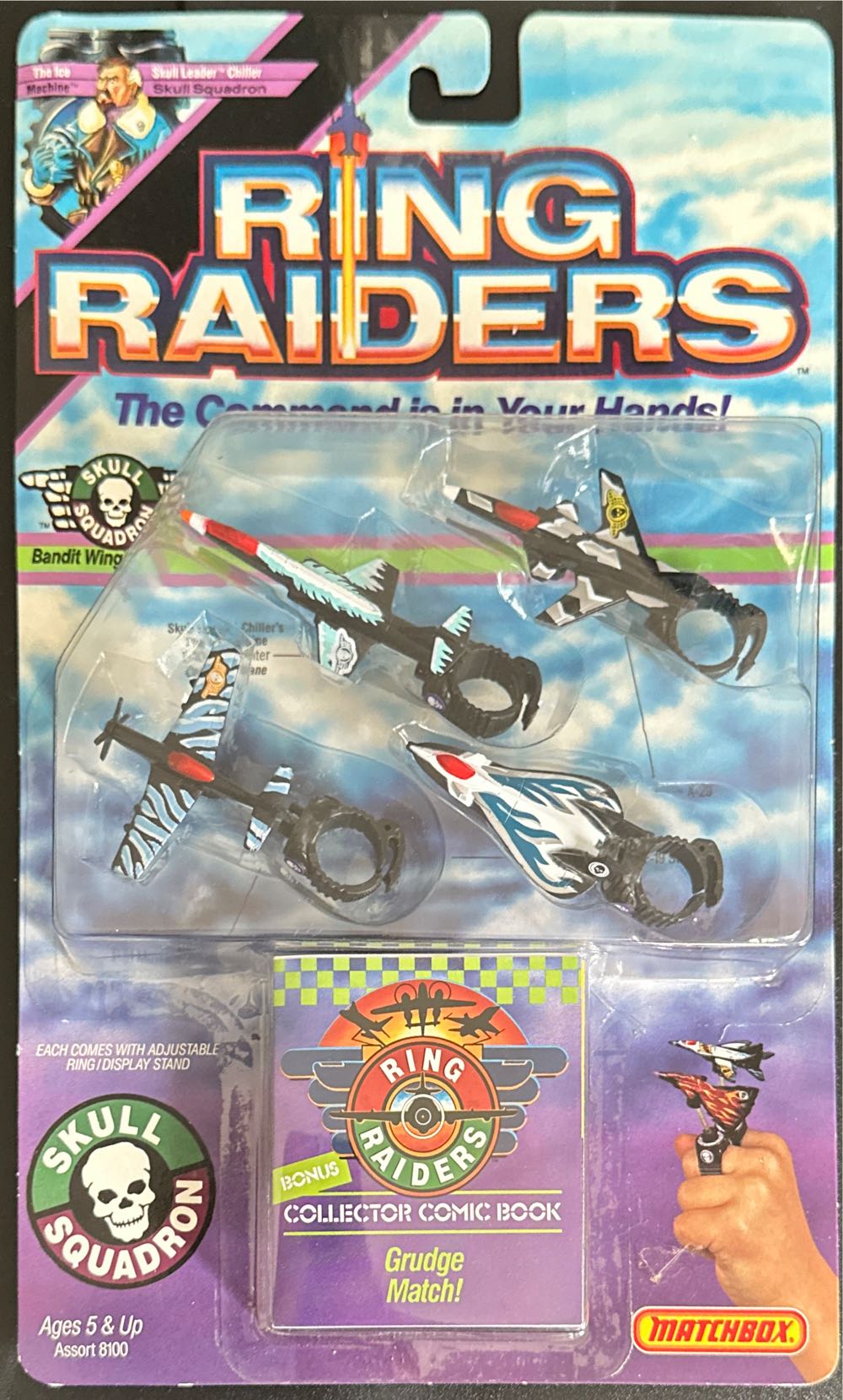 Vtg Matchbox Ring Raiders F19 Stealth Bandit Wing Original Skull Squadron Jet  action figure collectible [Barcode 035995810051] - Main Image 2