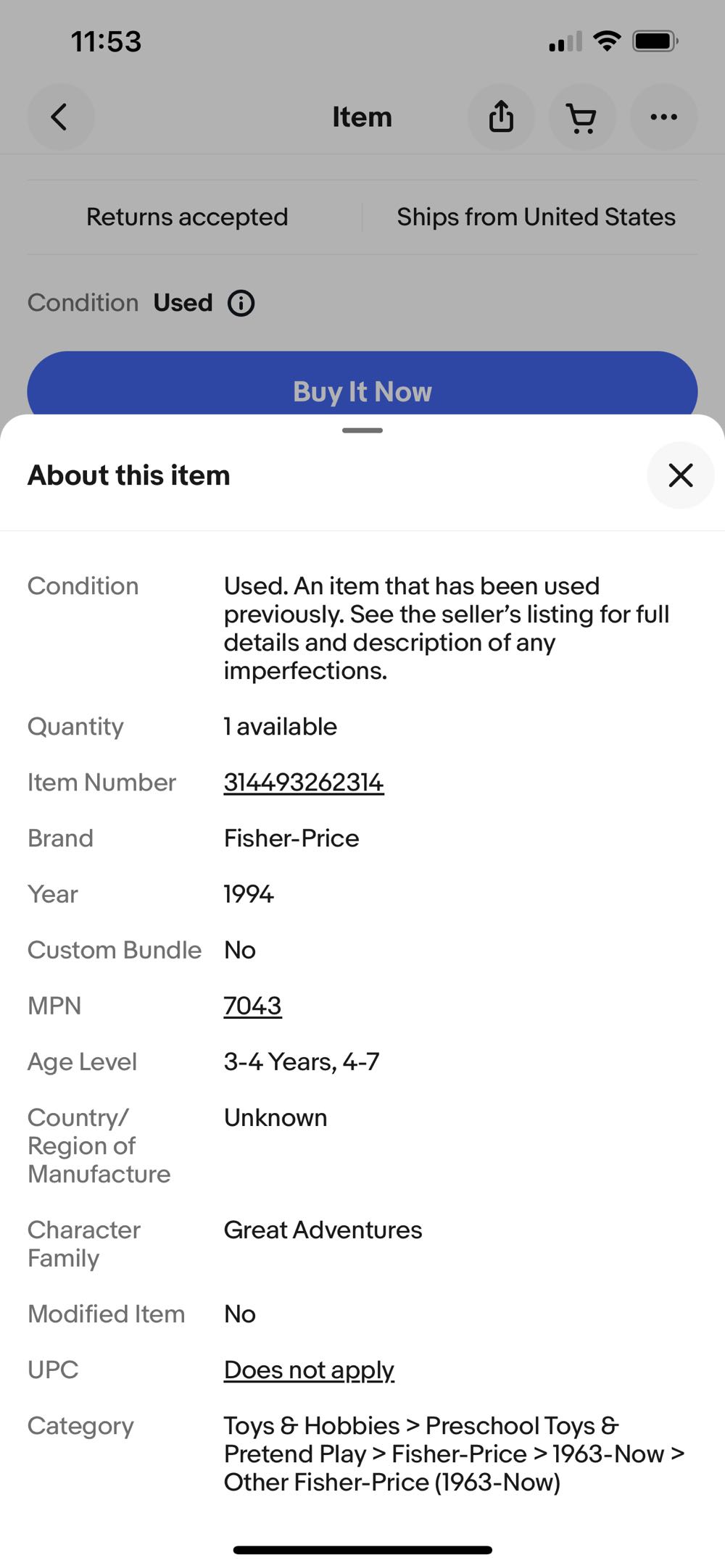 Fisher Price Great Adventures Pirate Ship ~ Rope Ladders ~ Nets ~ Rigging - Fisher-price (Great Adventures Pirate Ship) action figure collectible - Main Image 3