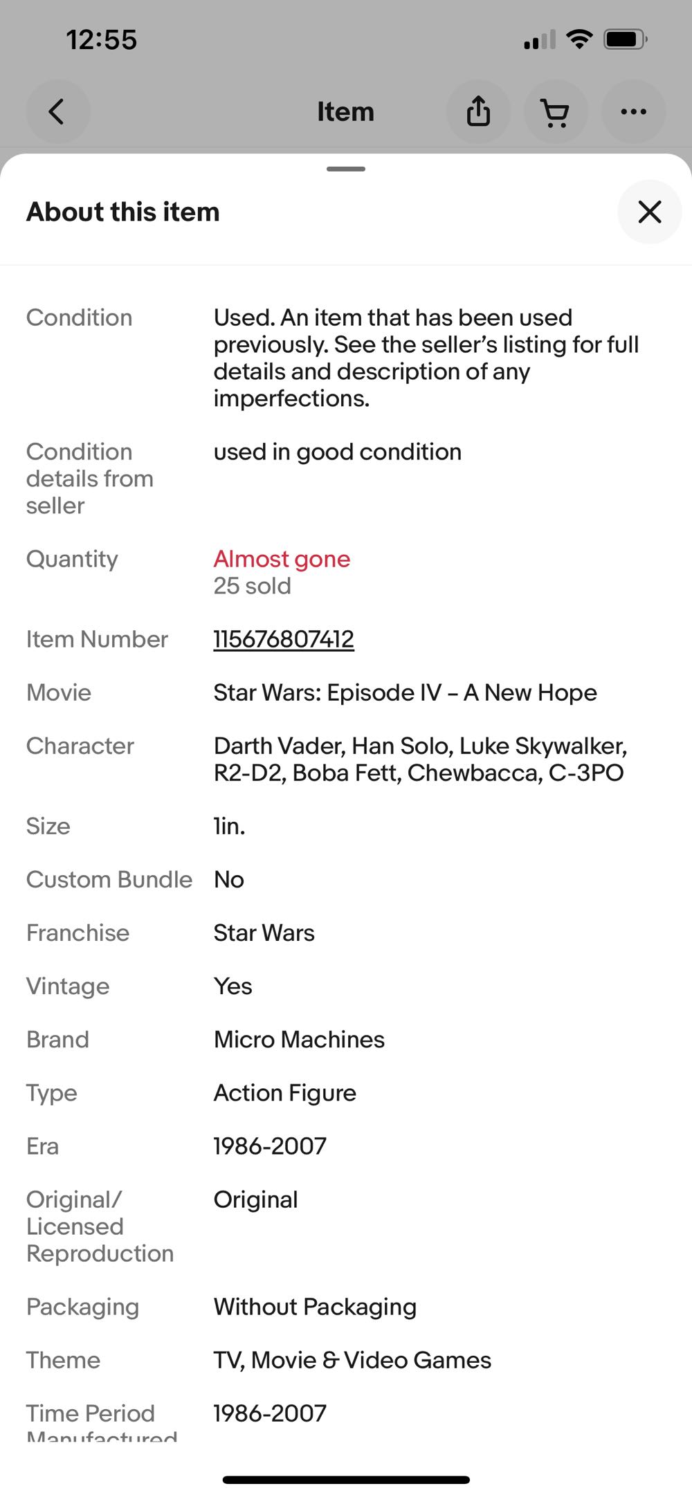 Star Wars Micro Machines Mini Figures Galoob  - Galoop (Starwars) action figure collectible - Main Image 3