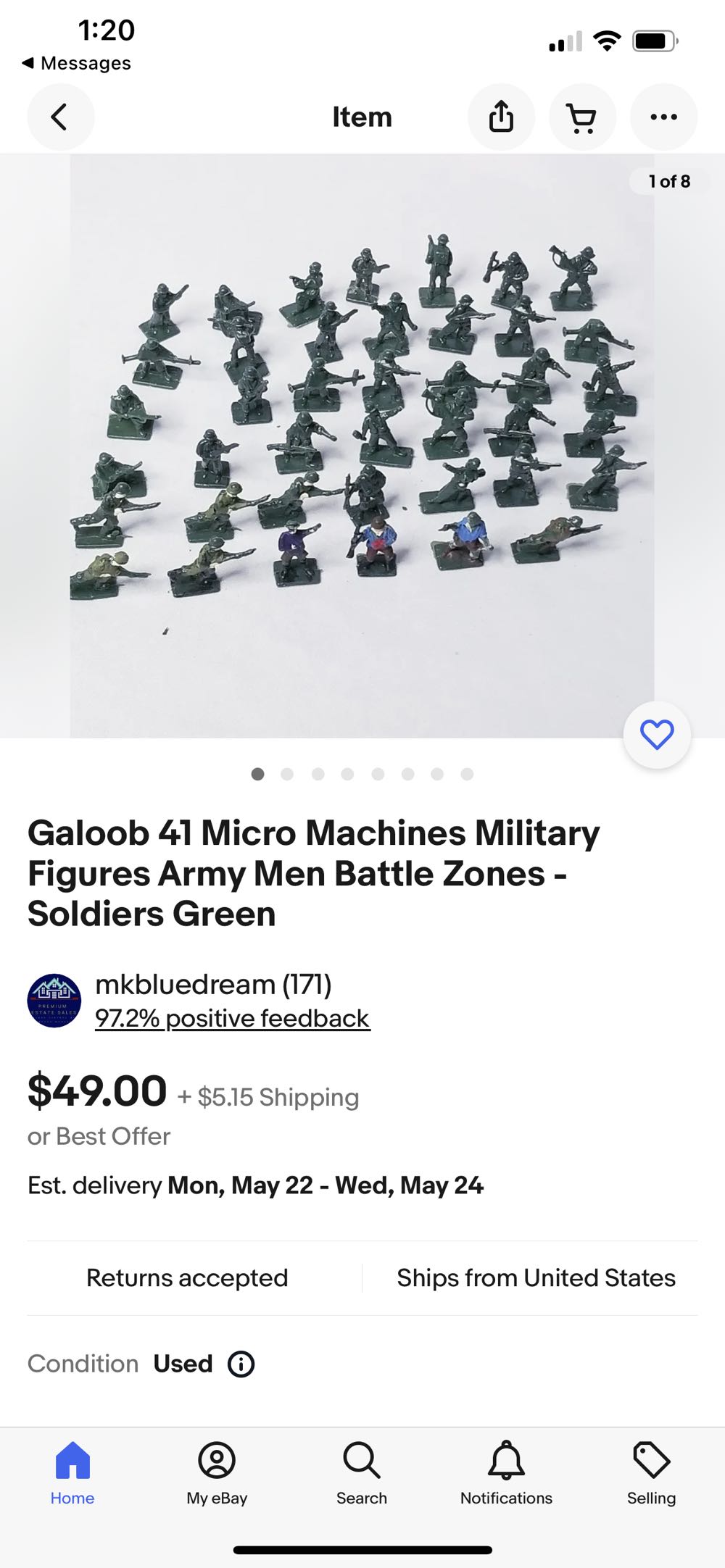 Galoob 41 Micro Machines Military Figures Army Men Battle Zones - Soldiers Green - Galoob toys (Armymen) action figure collectible - Main Image 2