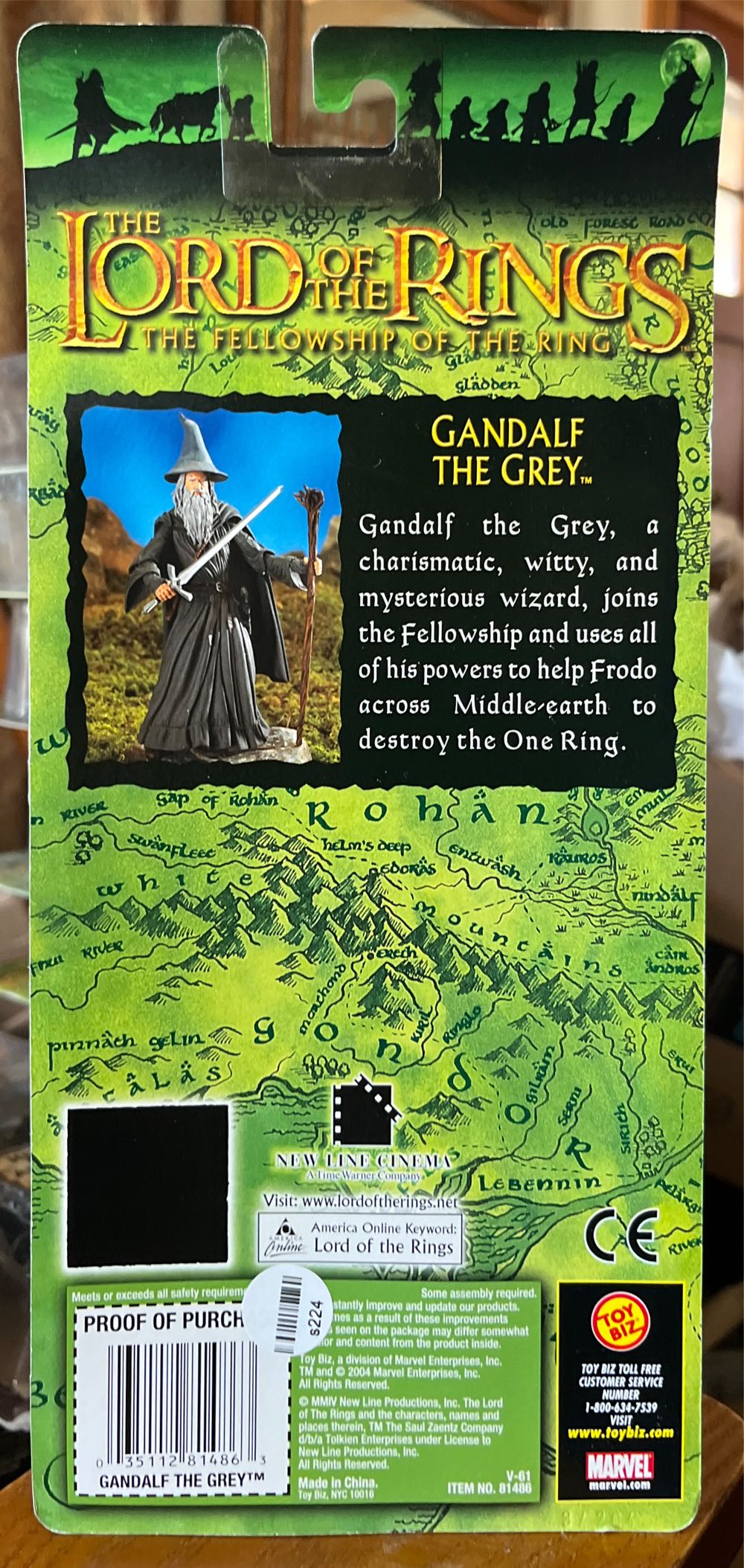 Gandalf The Grey - Toy Biz (LOTR: The Fellowship Of The Ring) action figure collectible [Barcode 035112814863] - Main Image 3