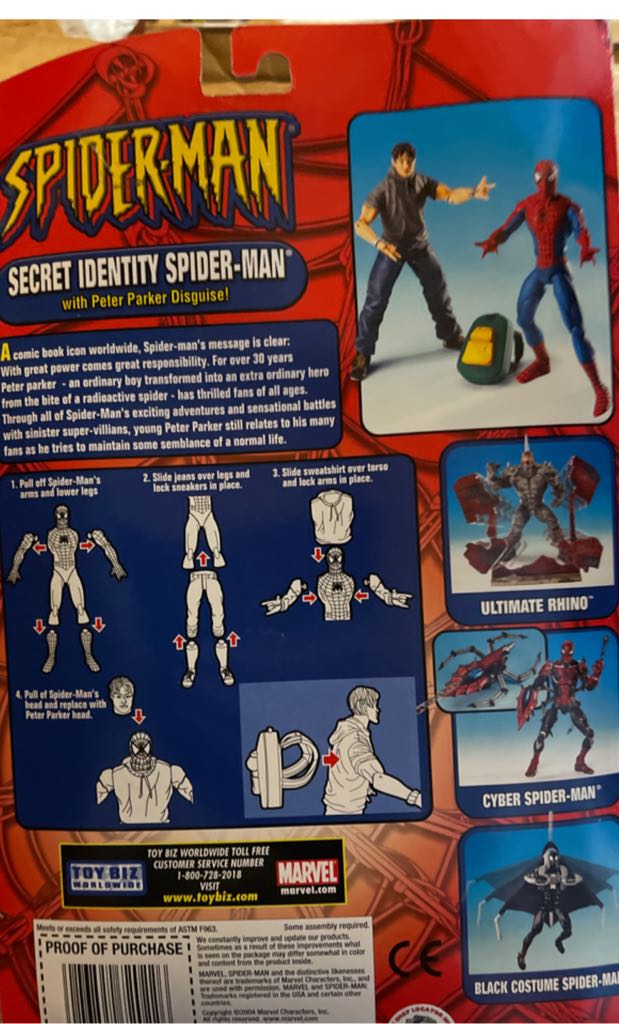 Spider-man Secret Identity with Peter Parker Disguise  (Spider-man Marvel) action figure collectible [Barcode 086892720226] - Main Image 2