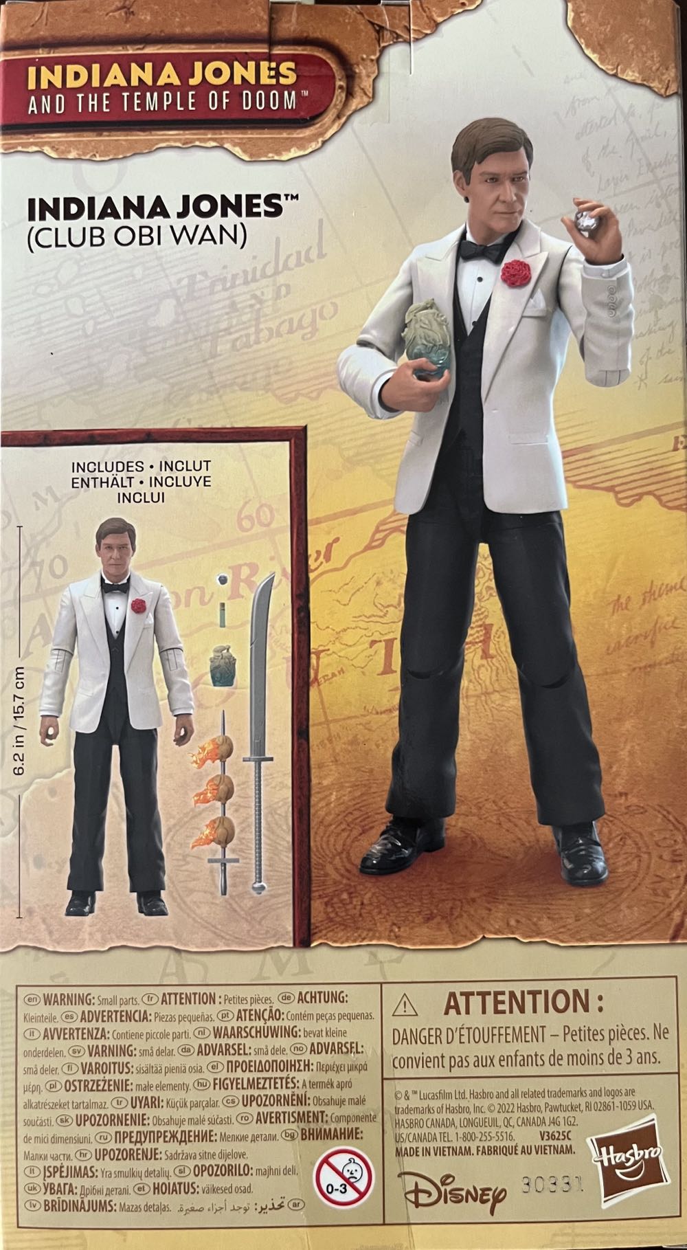 Indiana Jones (Club Obi Wan) - Hasbro (Temple of Doom) action figure collectible [Barcode 5010994164768] - Main Image 3