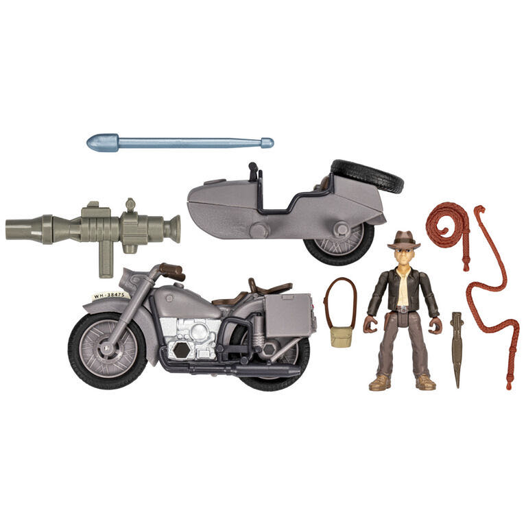 Indiana Jones 2.5”: INDIANA JONES with MOTORCYCLE and SIDECAR - Hasbro (Indiana Jones) action figure collectible [Barcode 5010994164720] - Main Image 2