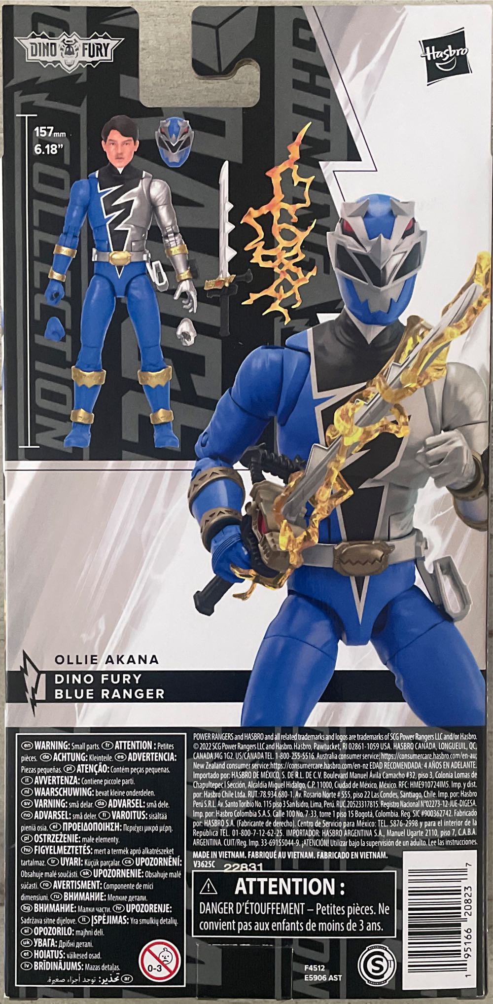 Dino Fury Blue Ranger - Hasbro (PR Dino Fury) action figure collectible [Barcode 195166208237] - Main Image 2