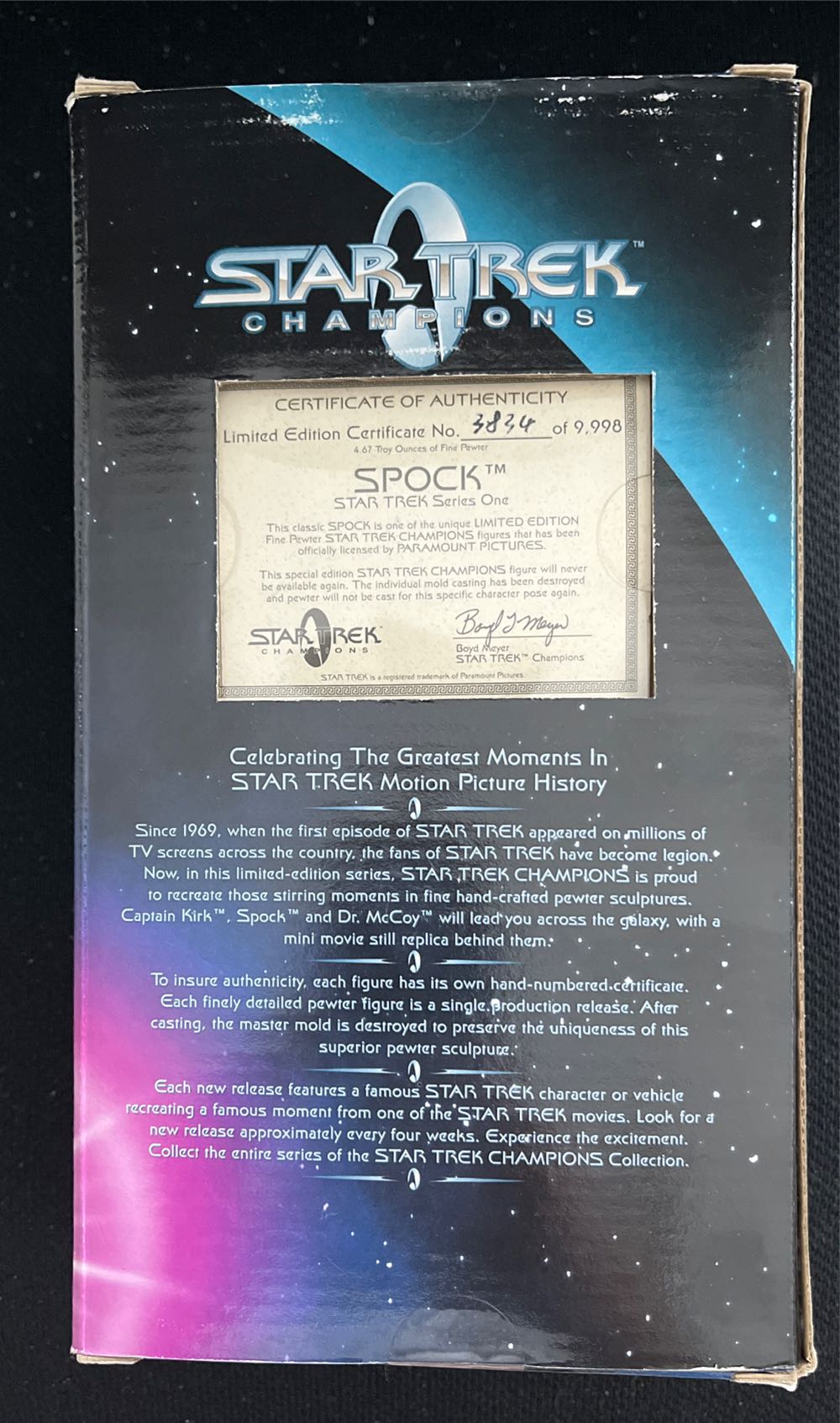 Spock - Star Trek Champions: Fine Pewter Limited Edition 1 of 9999 - Racing Champions (Star Trek) action figure collectible [Barcode 095949123019] - Main Image 2