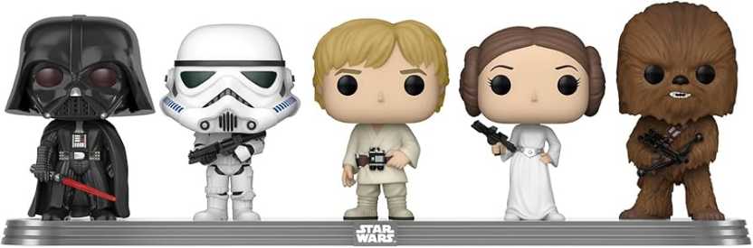 5 Pack Darth Vader Stormtrooper Luke Skywalker Princess Leia And Chewbacca 5 Pack Shared Galactic Convention Amazon Exclusive  (Funko Pop!) action figure collectible [Barcode 889698641227] - Main Image 4