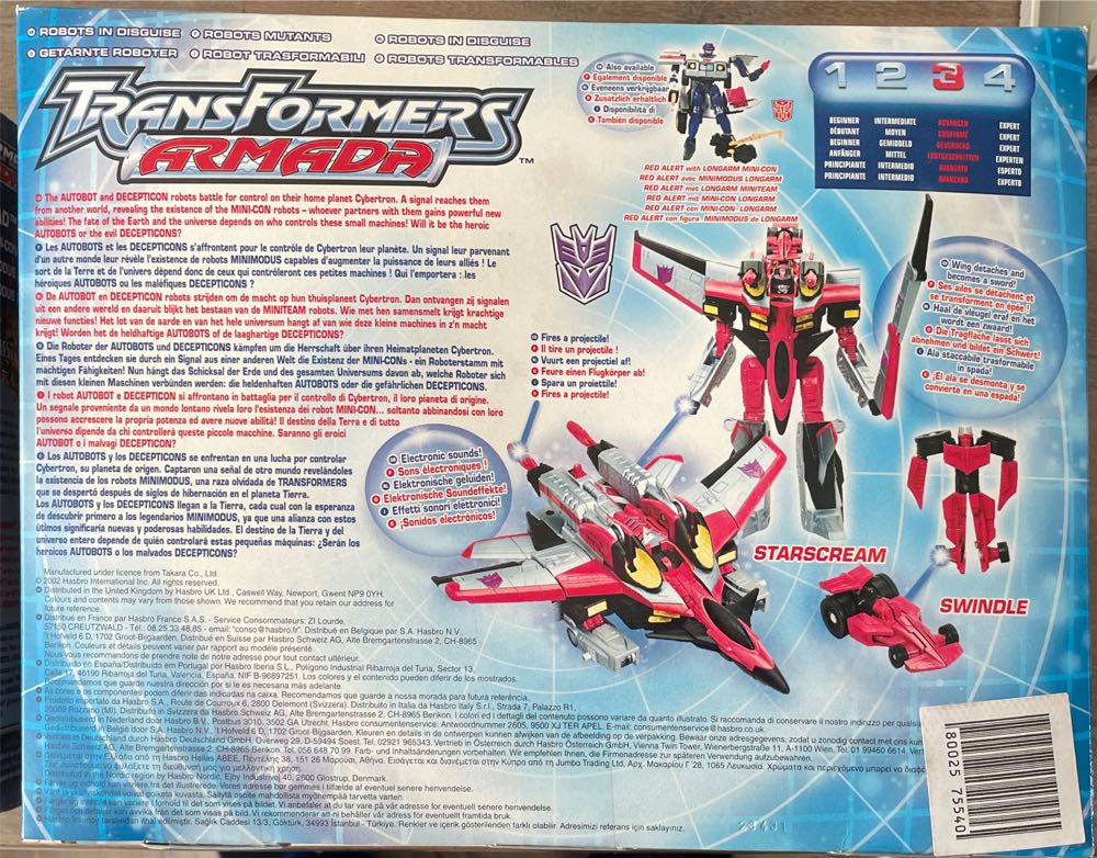 Transformers Armada: Starscream  action figure collectible [Barcode 5023117699801] - Main Image 2