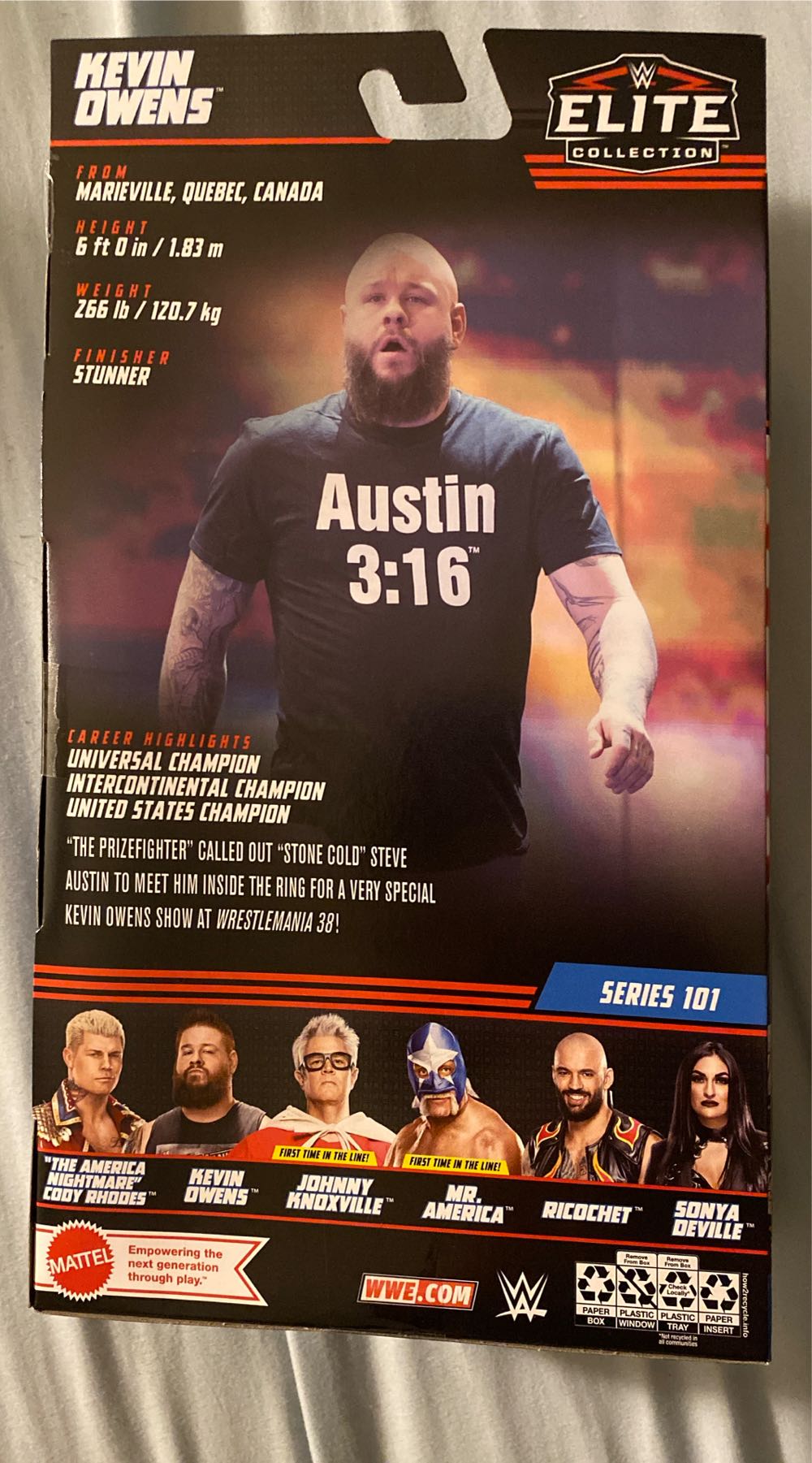 Kevin Owens - WM38 - Mattel (WWE Elite Series 101) action figure collectible [Barcode 194735105151] - Main Image 4