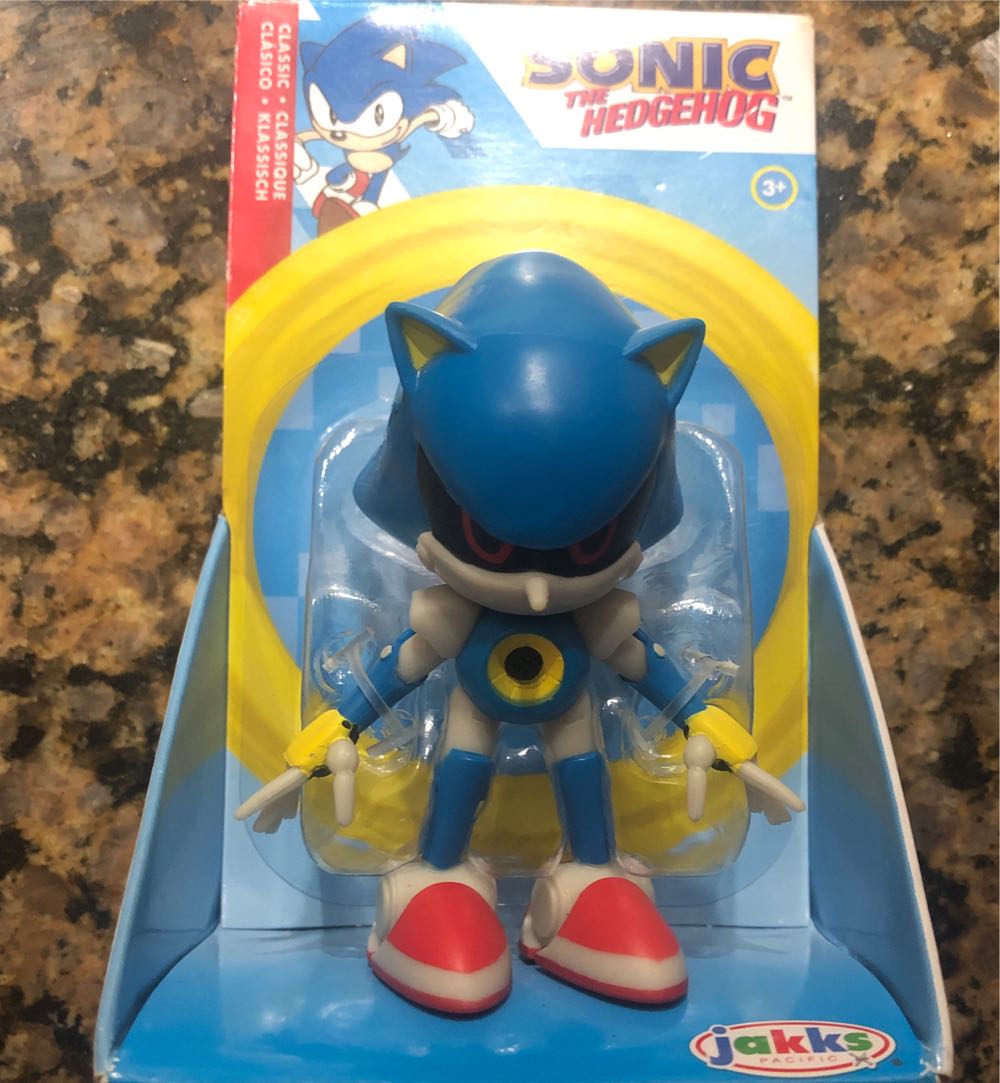Hedgehog 2.5” Classic Metal Sonic The Hedgehog Classic Articulated Collectible Toy Jakks Pacific Mini 2.5” Sega W 2 Collector Cards Rare Inch 2.25”  action figure collectible [Barcode 192995415638] - Main Image 2
