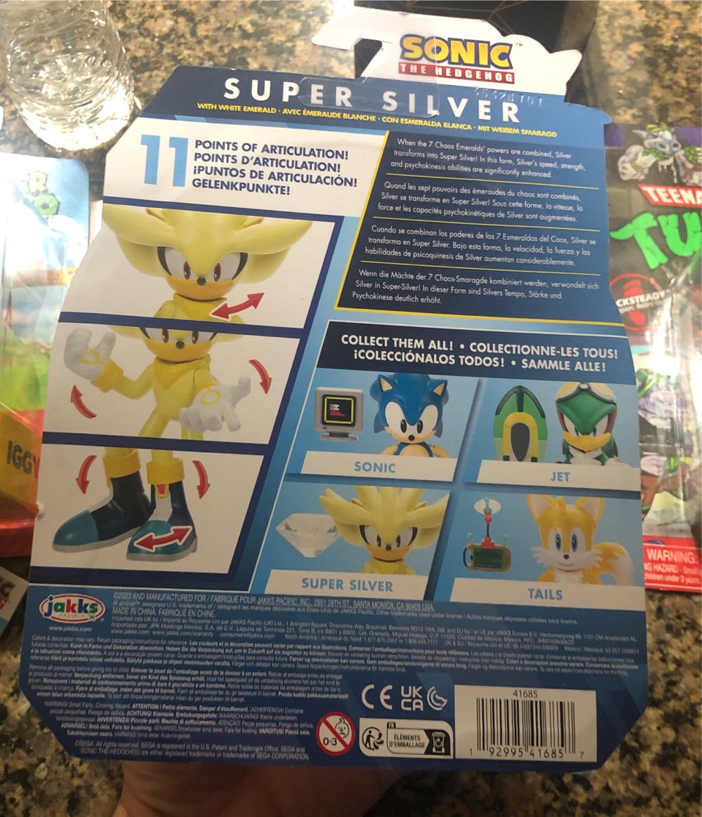 4” With White Emerald Jakks Pacific Sonic The Hedgehog Super Silver 4” W White Jakks Sonic Chaos 4” New Figure: ”super Rare - Jakks Pacific (Sonic) action figure collectible [Barcode 192995416857] - Main Image 2
