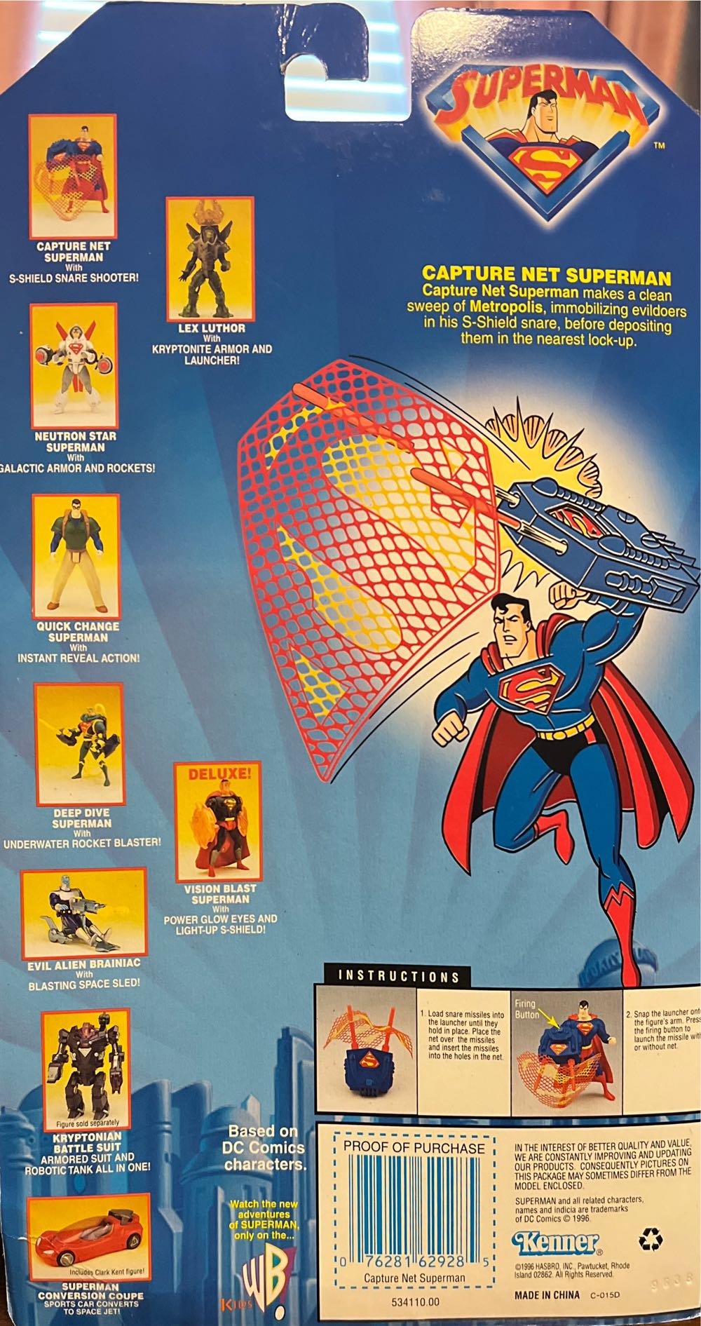 Superman TAS : Capture Net Superman - Kenner (Superman: The Animated Series) action figure collectible [Barcode 076281629285] - Main Image 2