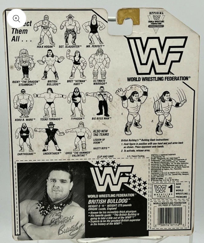 Hasbro Series #4 - WWF Hasbro (British Bulldog) action figure collectible - Main Image 2