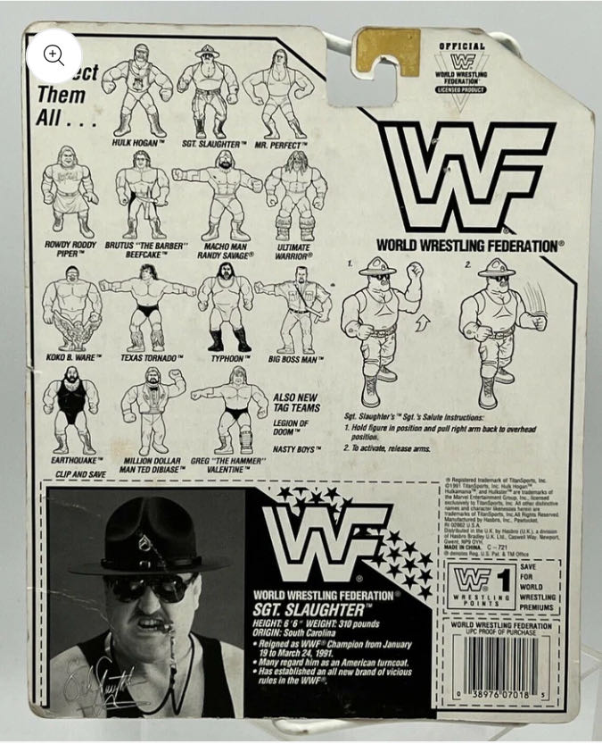 Hasbro Series #3 - WWF Hasbro (Sgt. Slaughter) action figure collectible - Main Image 2