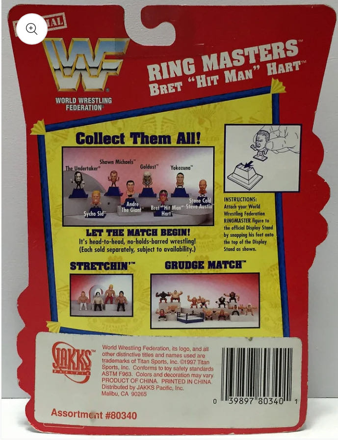 Ringmasters Series - WWF Playmates Toys (Bret “The Hitman” Hart) action figure collectible - Main Image 2